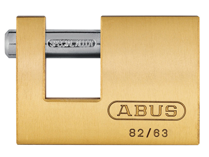 ABUS Mechanical 82/63mm Monoblock Brass Shutter Padlock Carded ABU8263C