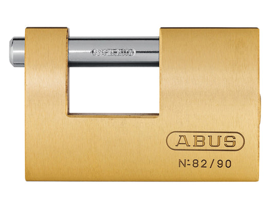 ABUS Mechanical 82/90mm Monoblock Brass Shutter Padlock Keyed Alike 8523 ABUKA11580