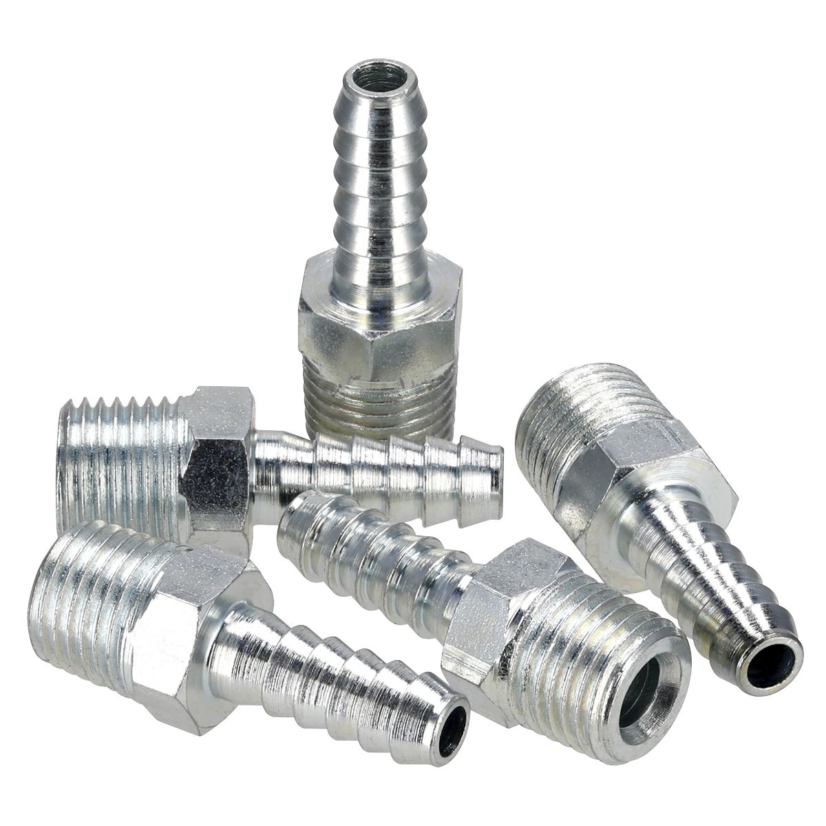 Sealey Screwed Air Tool Tailpiece Male 1/4"BSPT 1/4" Hose Pack of 5 AC08