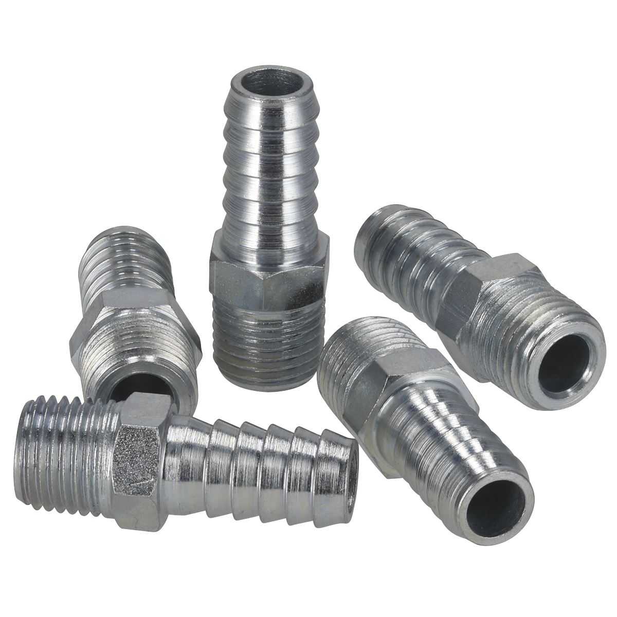 Sealey Screwed Air Tool Tailpiece Male 1/4"BSPT 3/8" Hose Pack of 5 AC09