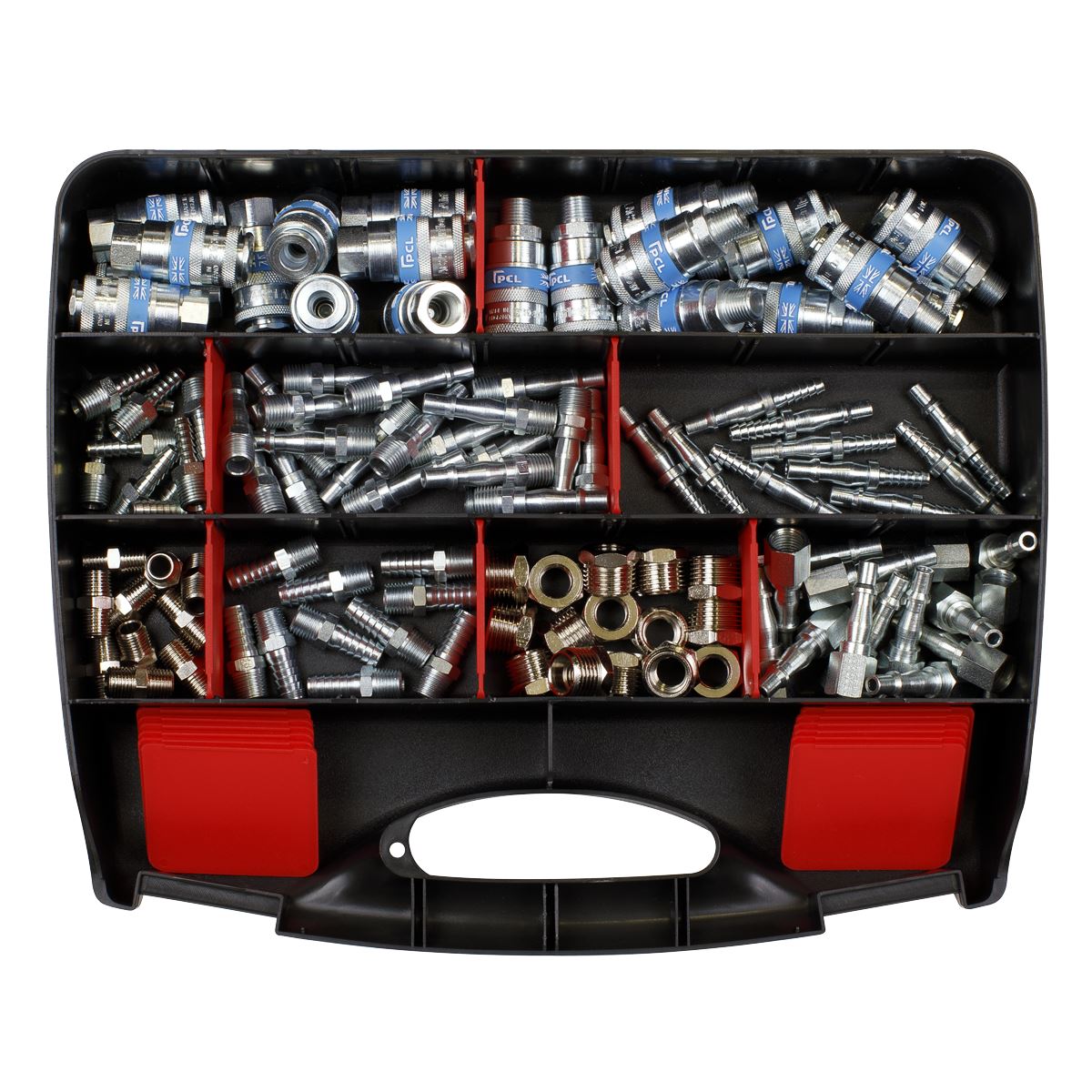 Sealey Assorted Air Coupling Kit 110pc For Garage Workshop Tools AC110K