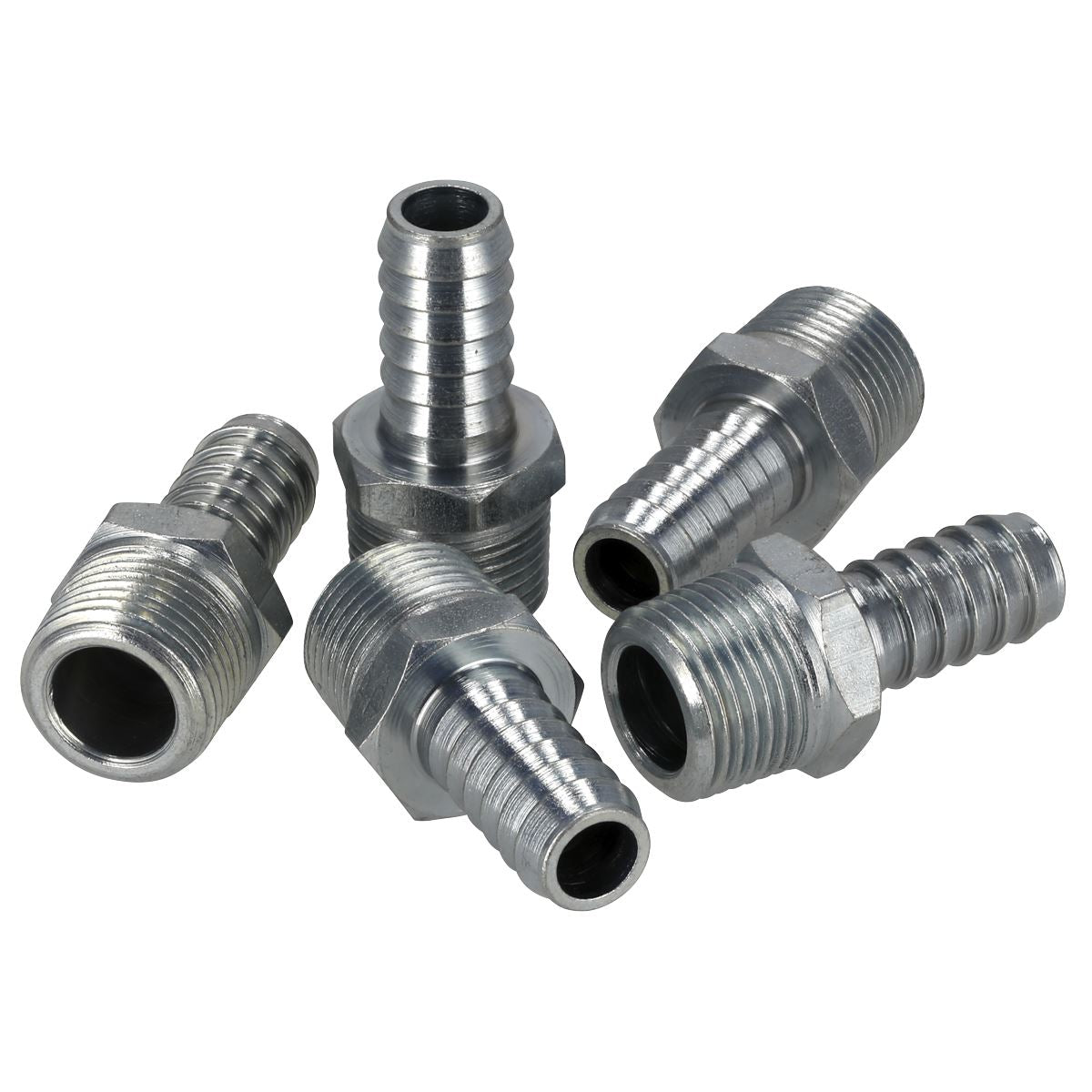 Sealey Screwed Air Tool Tailpiece Male 3/8"BSPT 3/8" Hose Pack of 5 AC41