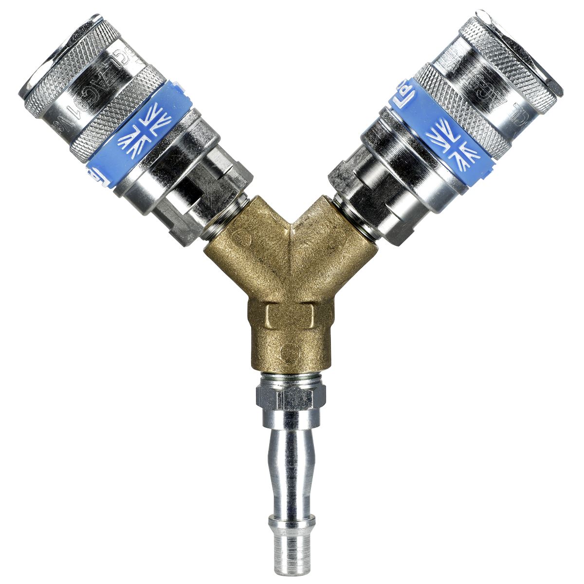 Sealey Y Adaptor Twin Air Line Coupling For Garage Workshop Tools AC55