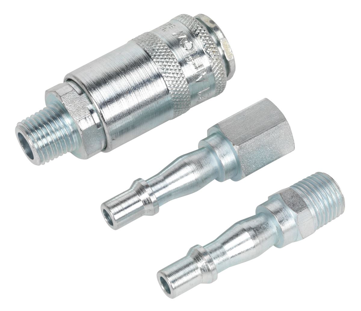 Sealey Air Tool Coupling Kit 3pc 1/4"BSP 2 Female 1 Male AC60