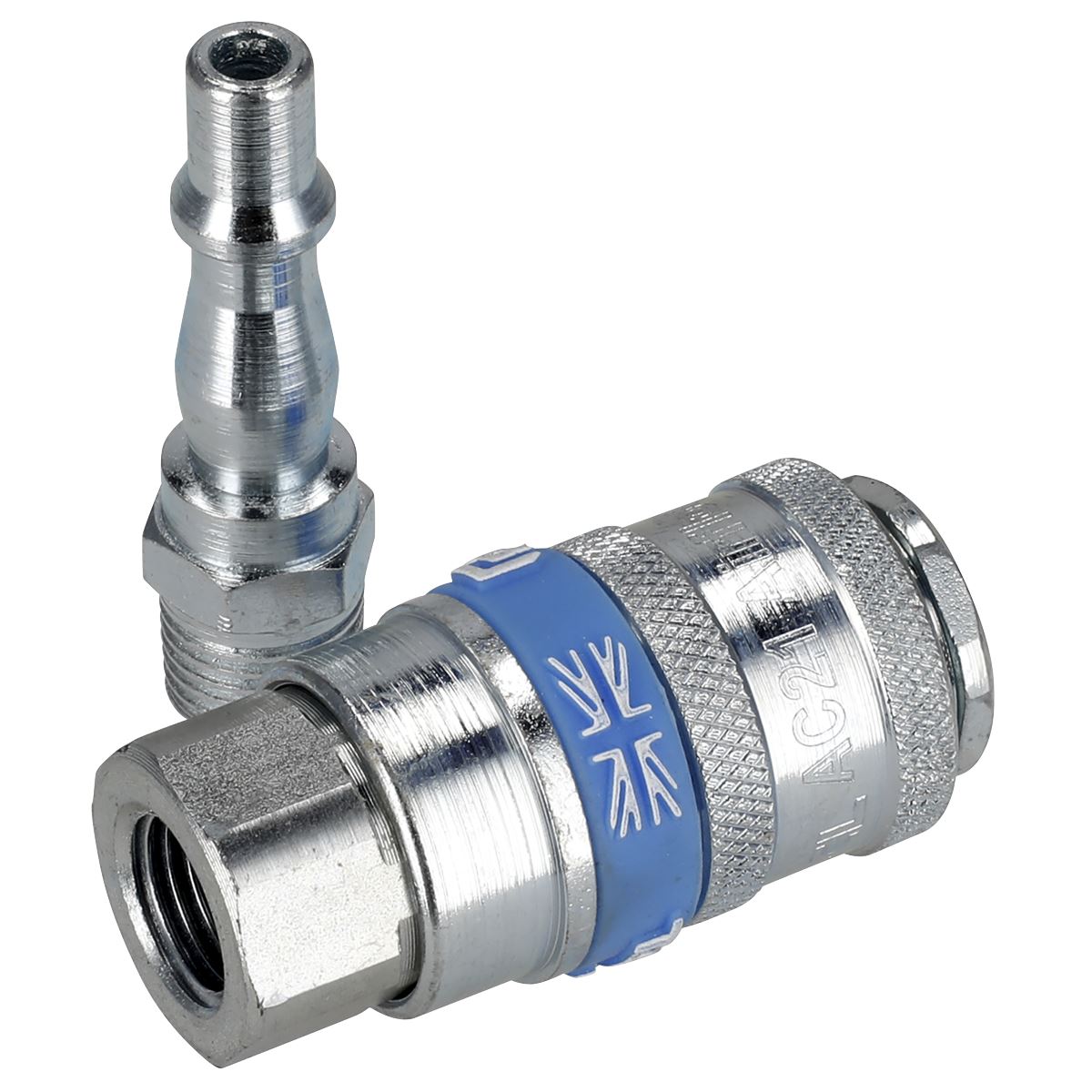 Sealey Air Tool Coupling Kit 2pc 1/4"BSP Female & Male AC61