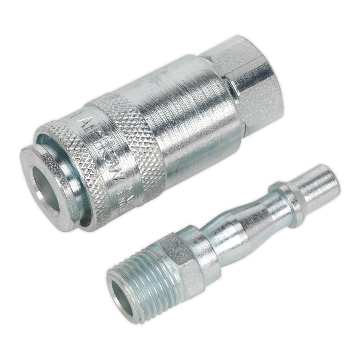 Sealey Air Tool Coupling Kit 2pc 1/4"BSP Female & Male AC61