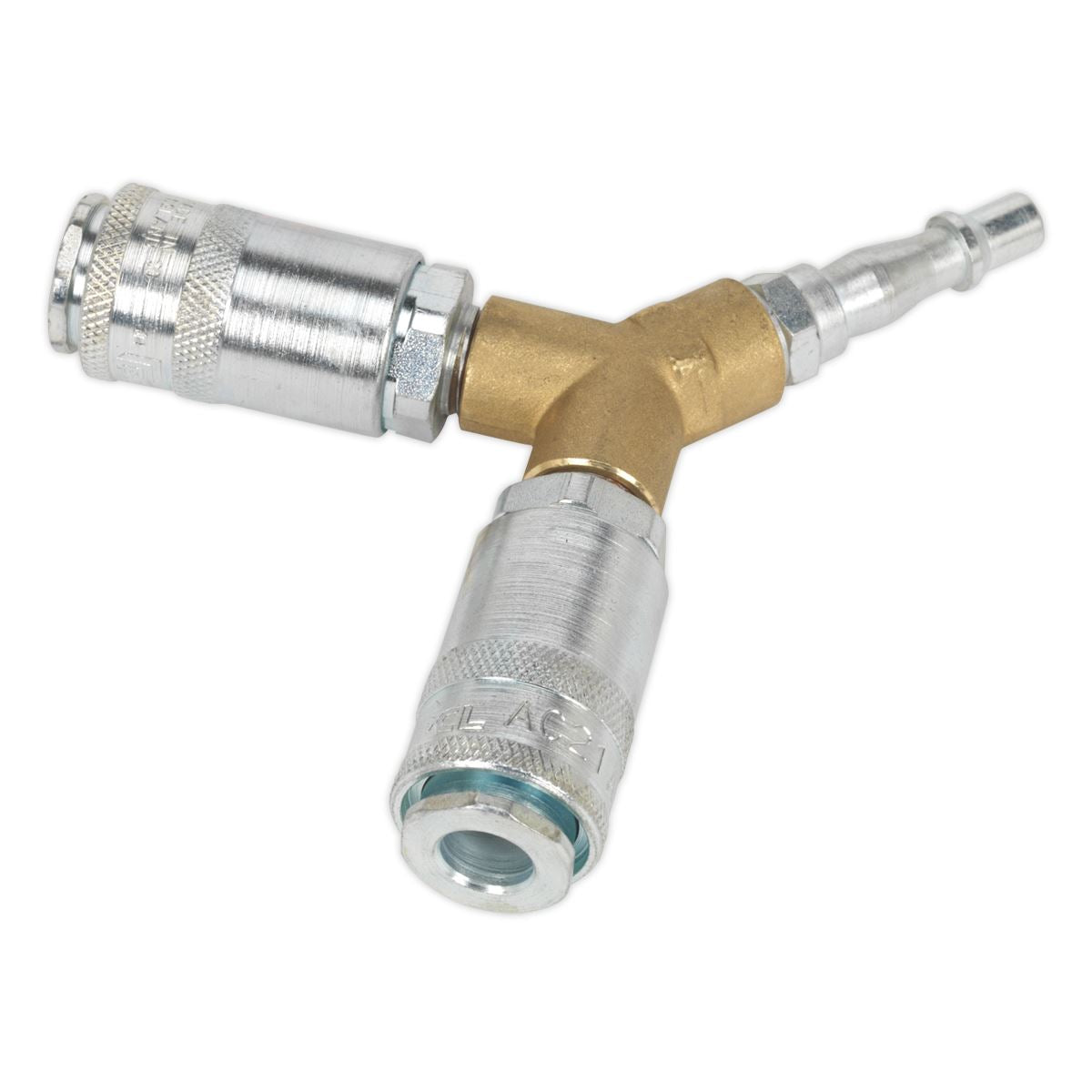 Sealey Y Adaptor Twin Air Line Coupling For Garage Workshop Tools AC87