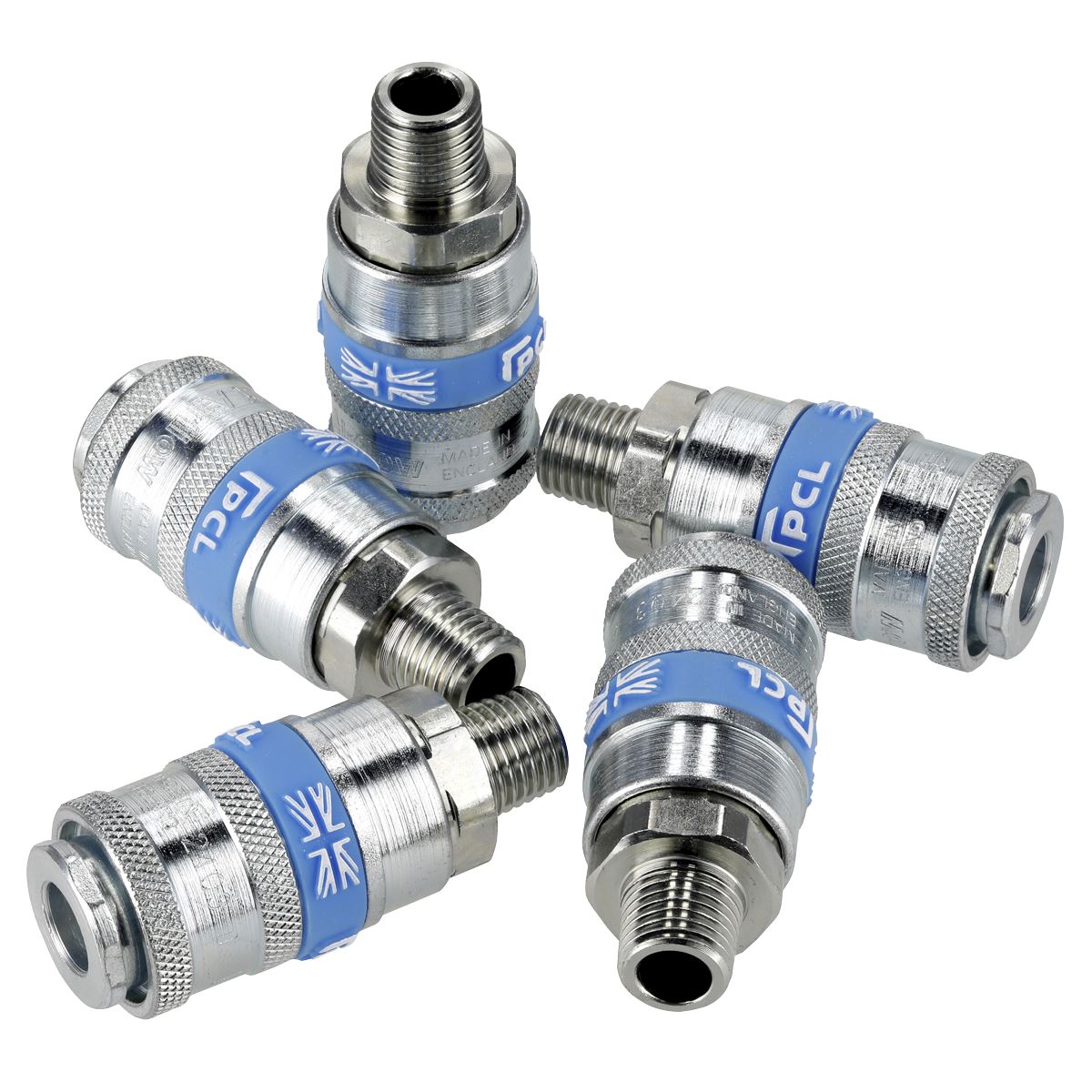 Sealey Coupling Body Male 1/4"BSPT Pack of 5 For Garage Workshop Tools ACP01