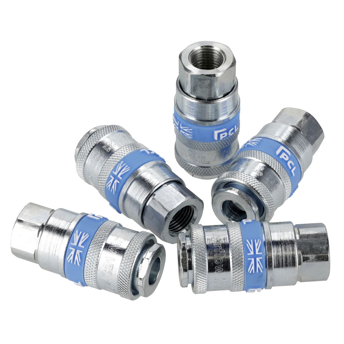 Sealey Coupling Body Female 1/4"BSP Pack of 5 For Garage Workshop Tools ACP13