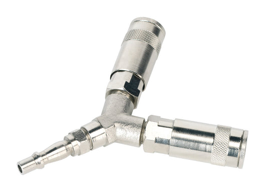 Sealey Y Adaptor Twin Air Line Coupling For Garage Workshop Tools ACX55