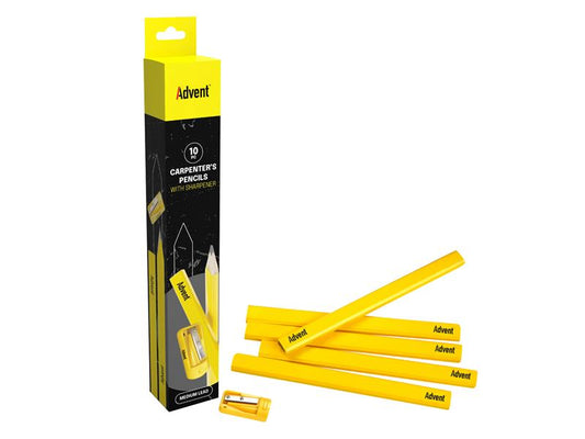 Advent Carpenter's Pencils & Sharpener ADVACPTUB10