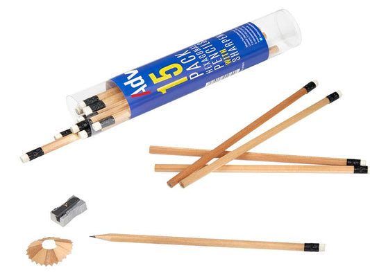 Advent Hexagonal HB Pencils & Sharpener (Tub 15) ADVAPTUB15