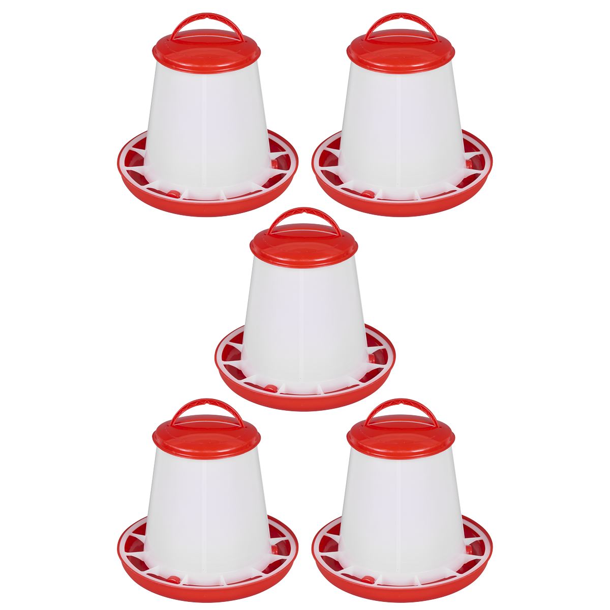 Sealey Poultry Feeder 1.5kg Pack of 5 Robust Plastic Anti Scrape Ring AFT025