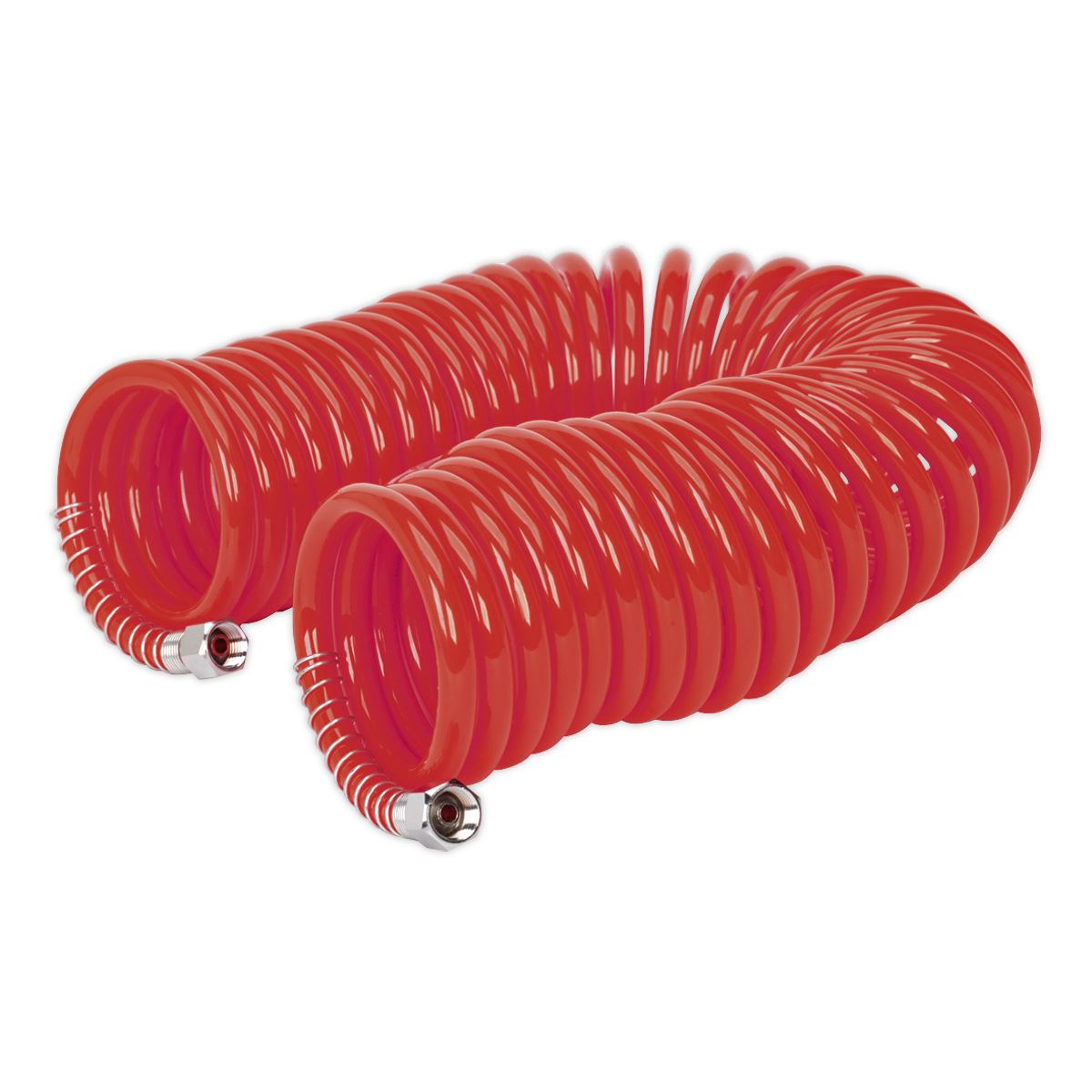 Sealey PU Coiled Air Line Hose 10m x 6mm With 1/4"BSP Unions AH10C/6