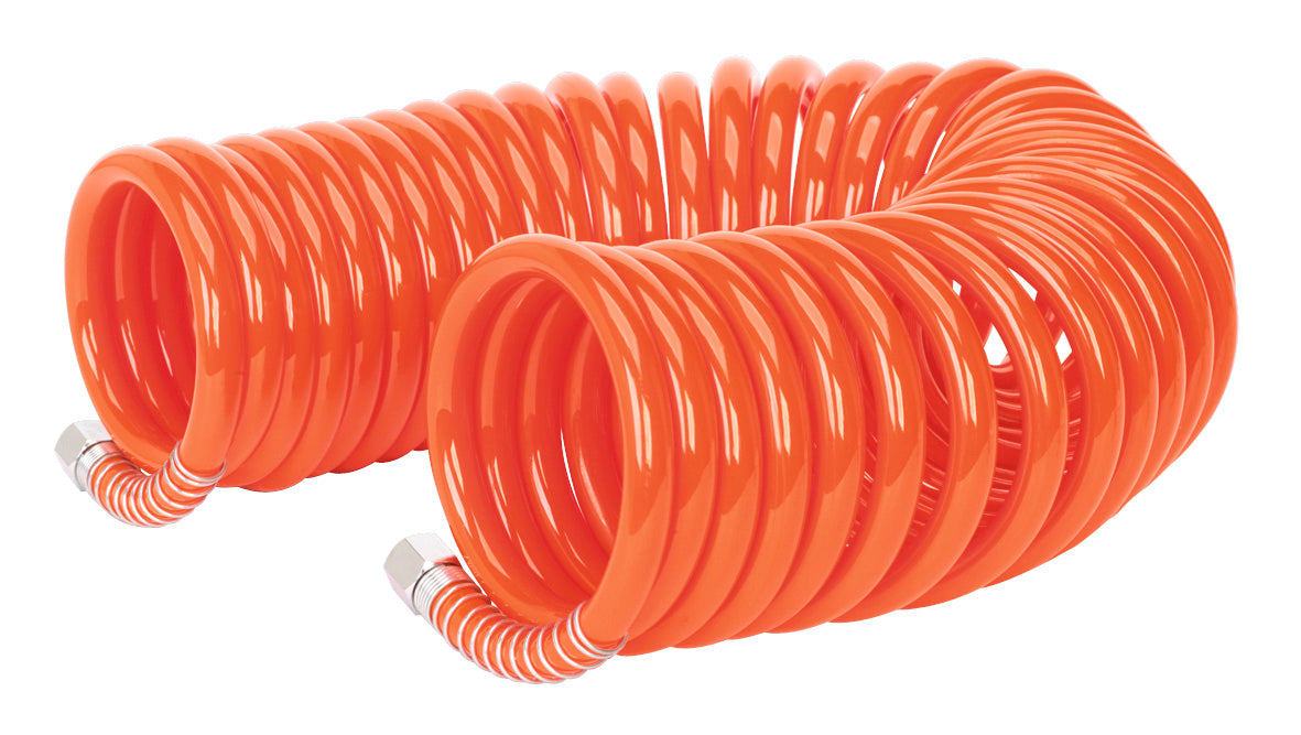 Sealey PU Coiled Air Line Hose 10m x 8mm with 1/4"BSP Unions AH10C/8