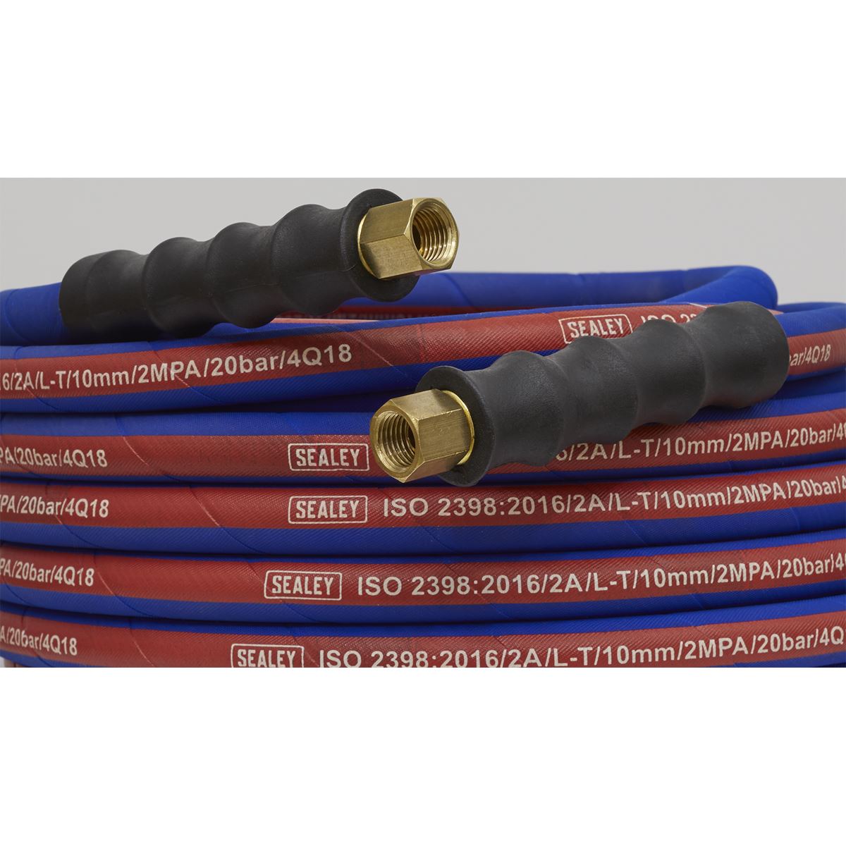 Sealey Air Line Hose 10m x 8mm with 1/4"BSP Unions Extra Heavy Duty AH10R