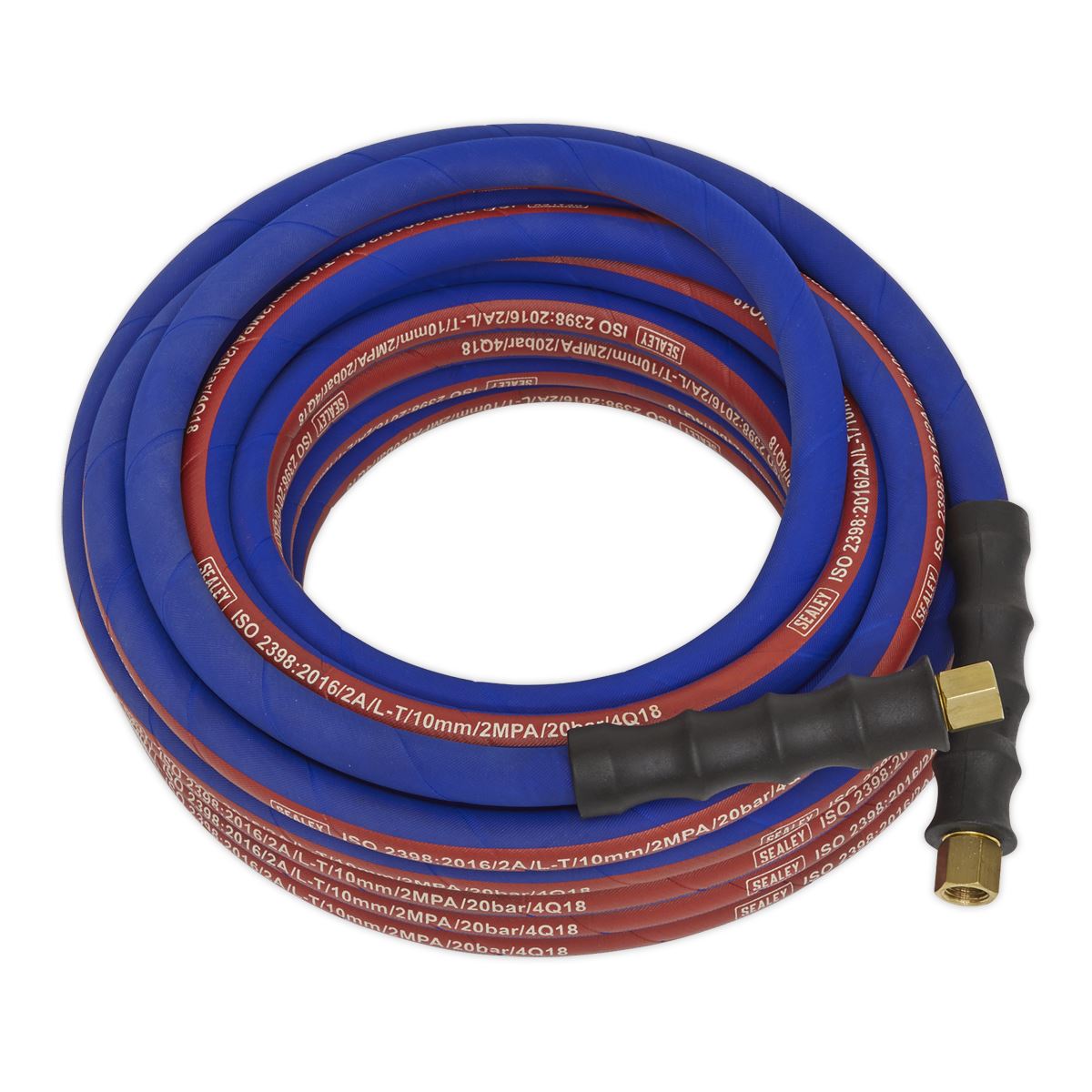 Sealey Air Line Hose 10m x 8mm with 1/4"BSP Unions Extra Heavy Duty AH10R
