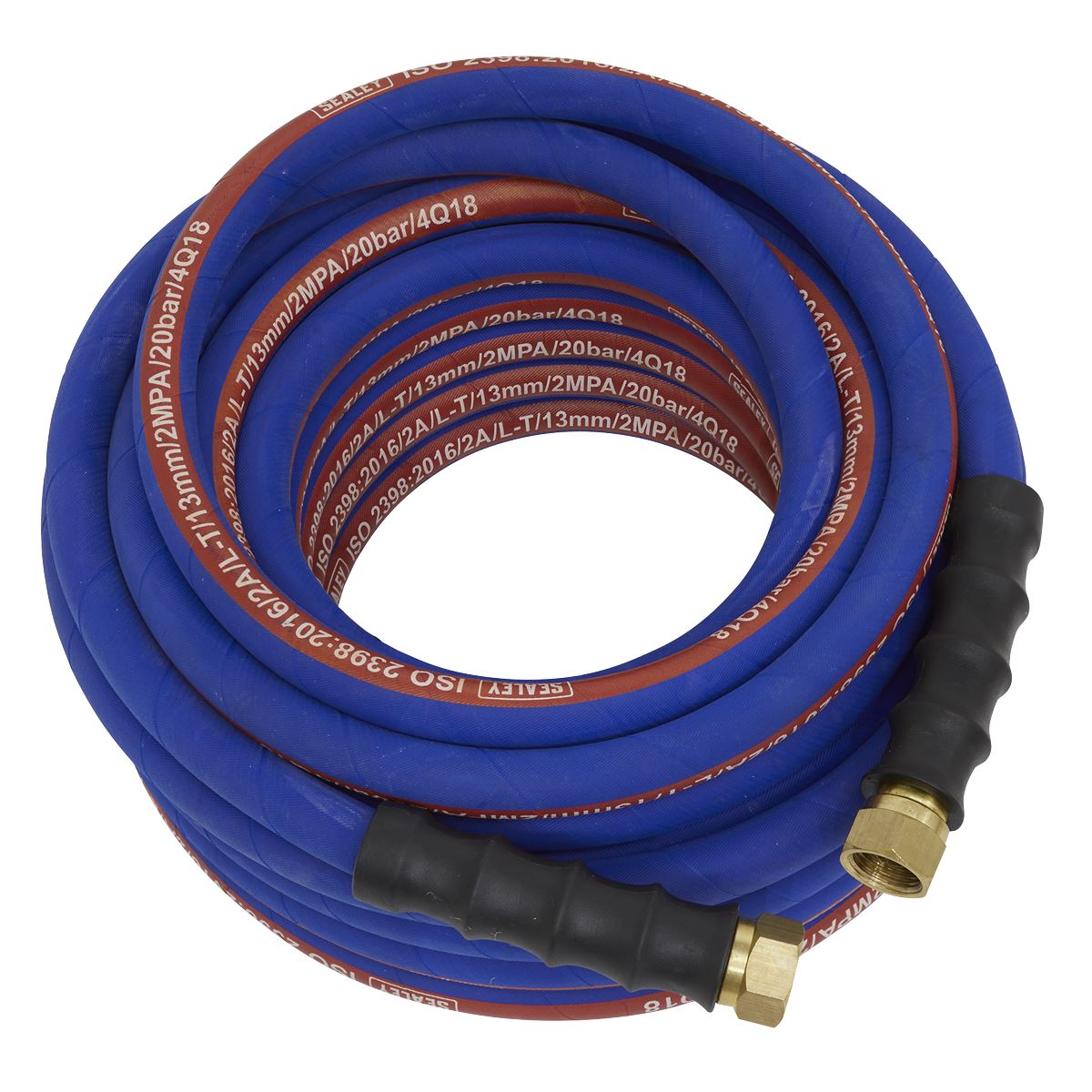 Sealey Air Line Hose 15m x 13mm with 1/2"BSP Unions Extra Heavy Duty AH15R/12