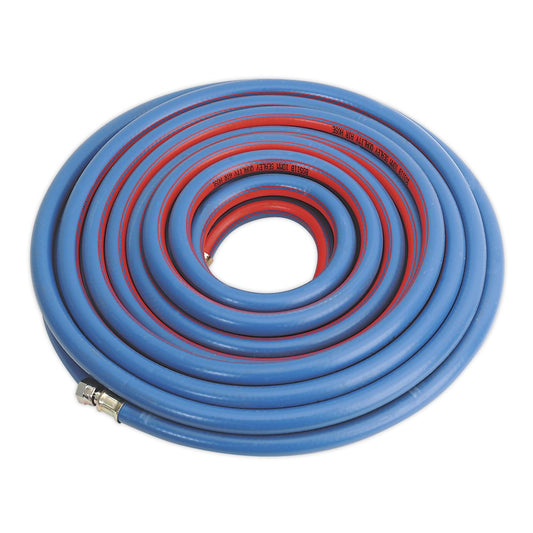 Sealey Air Line Hose 15m x 10mm with 1/4"BSP Unions Extra-Heavy-Duty AH15R/38