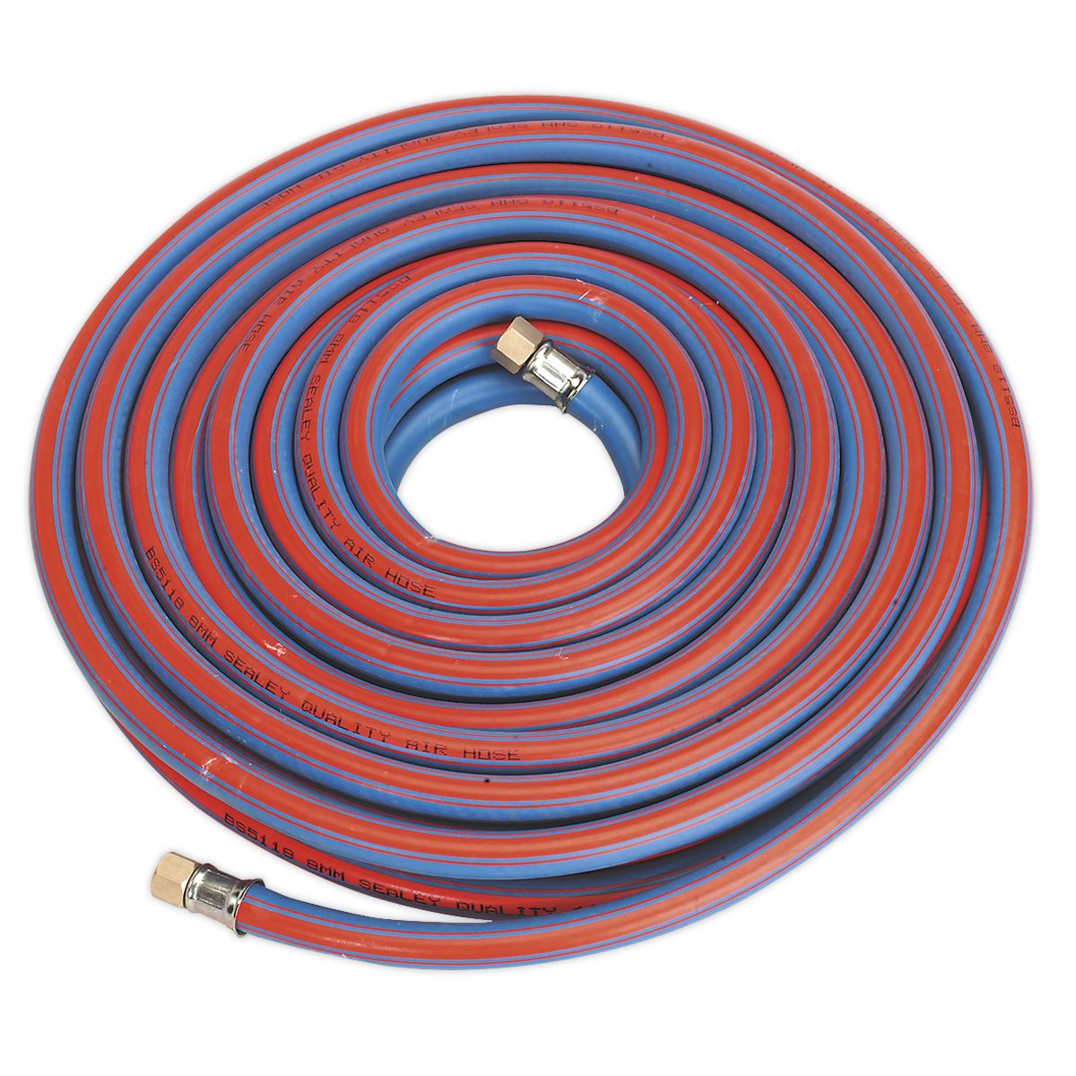 Sealey Air Line Hose 15m x 8mm with 1/4"BSP Unions Extra Heavy Duty AH15R