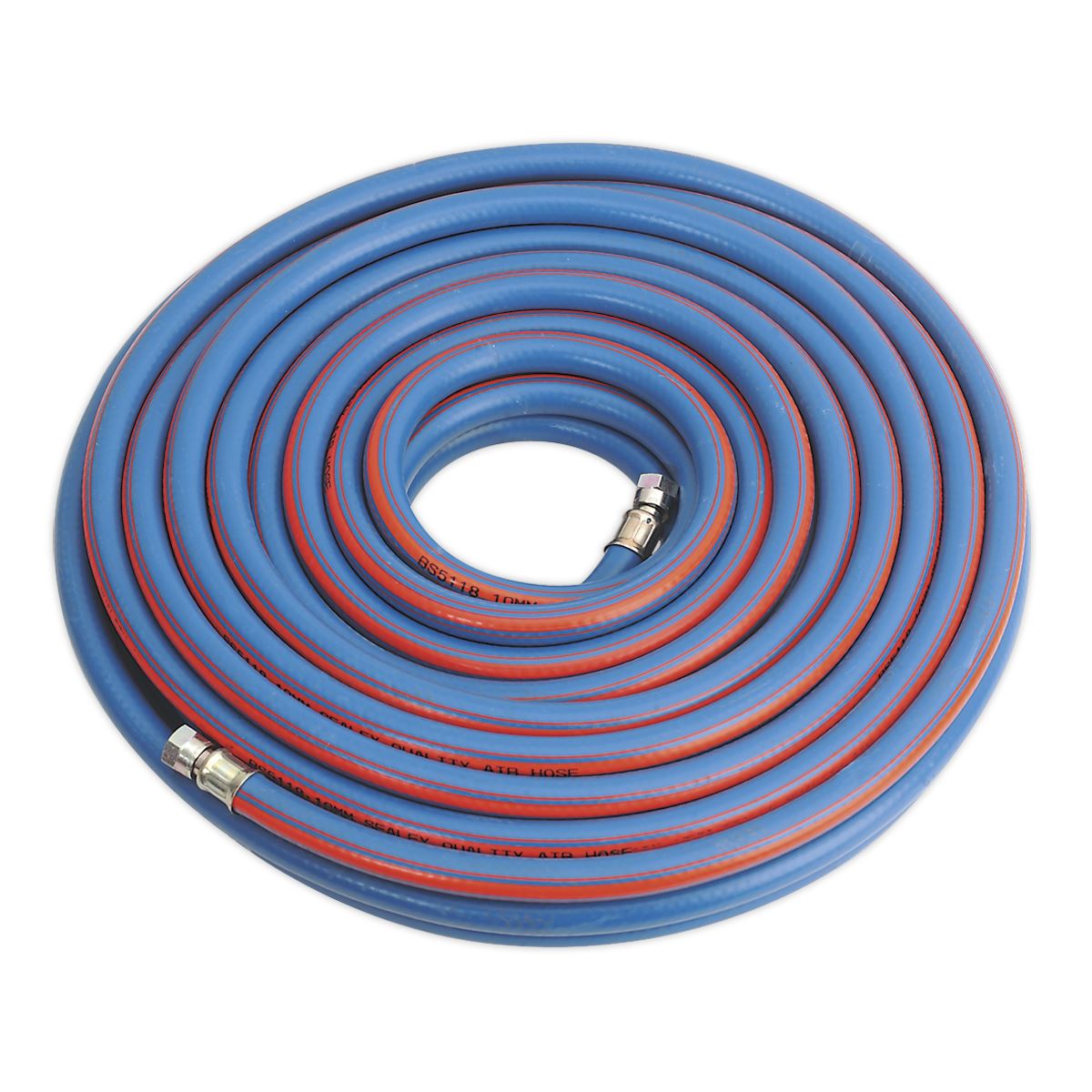 Sealey Air Line Hose 20m x 10mm with 1/4"BSP Unions Extra Heavy Duty AH20R/38