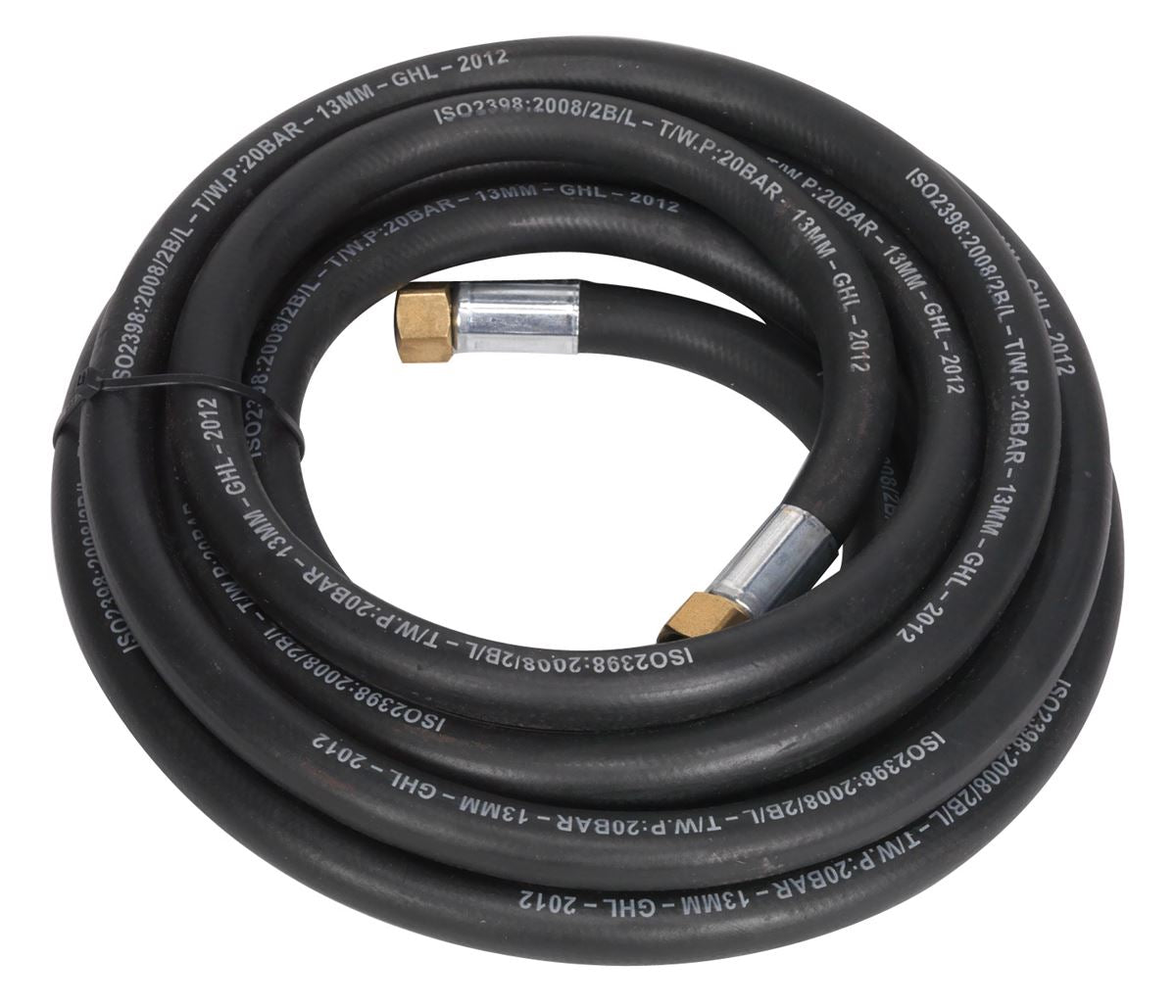 Sealey Air Line Hose 5m x 13mm with 1/2"BSP Unions Extra Heavy Duty AH5R/12
