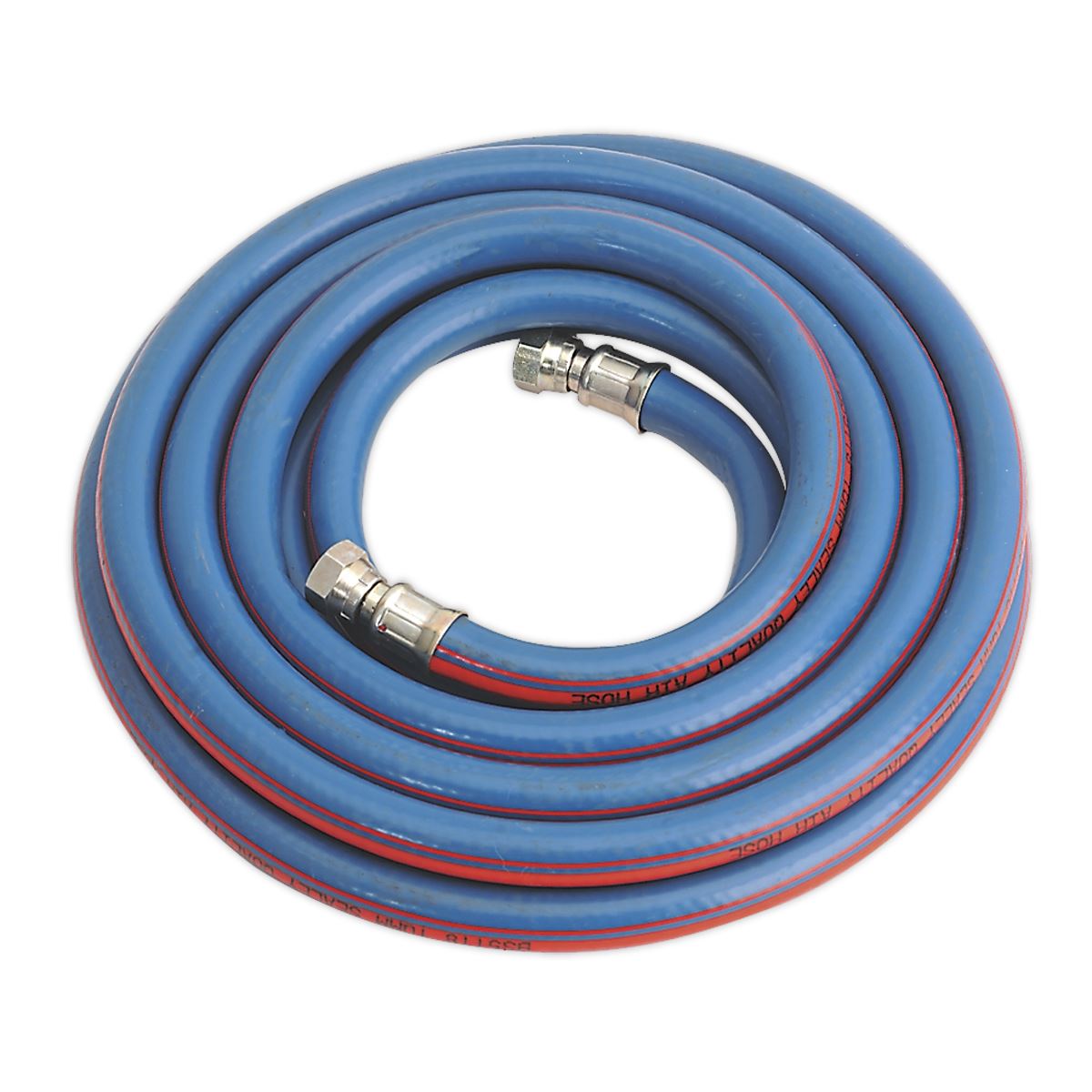Sealey Air Line Hose 5m x 10mm With 1/4"BSP Unions Extra Heavy Duty AH5R/38