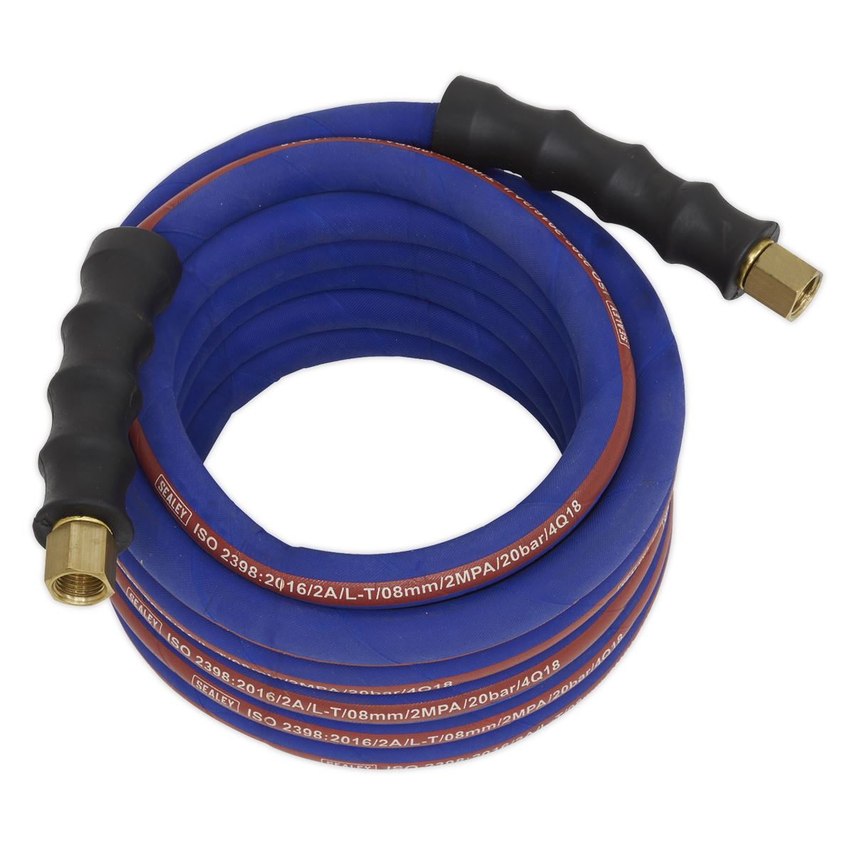 Sealey Air Line Hose 5m x 8mm with 1/4"BSP Unions Extra Heavy Duty AH5R