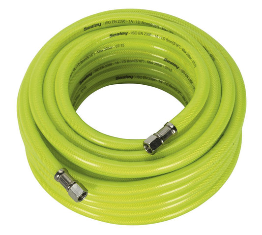 Sealey Air Line Hose High Visibility 15m x 8mm with 1/4"BSP Unions AHFC15