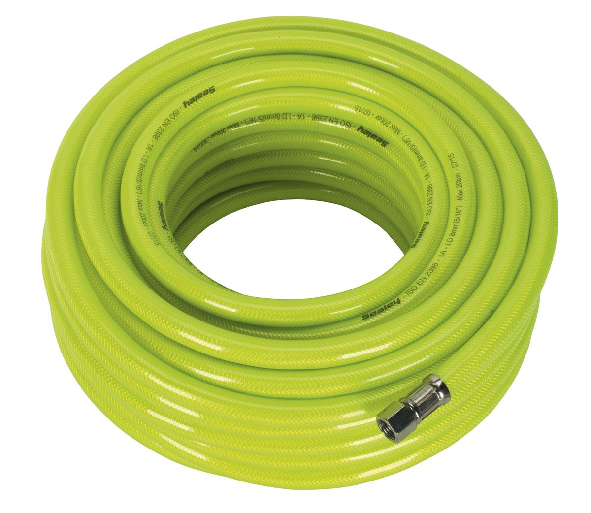 Sealey Air Line Hose High Visibility 20m x 8mm with 1/4"BSP Unions AHFC20