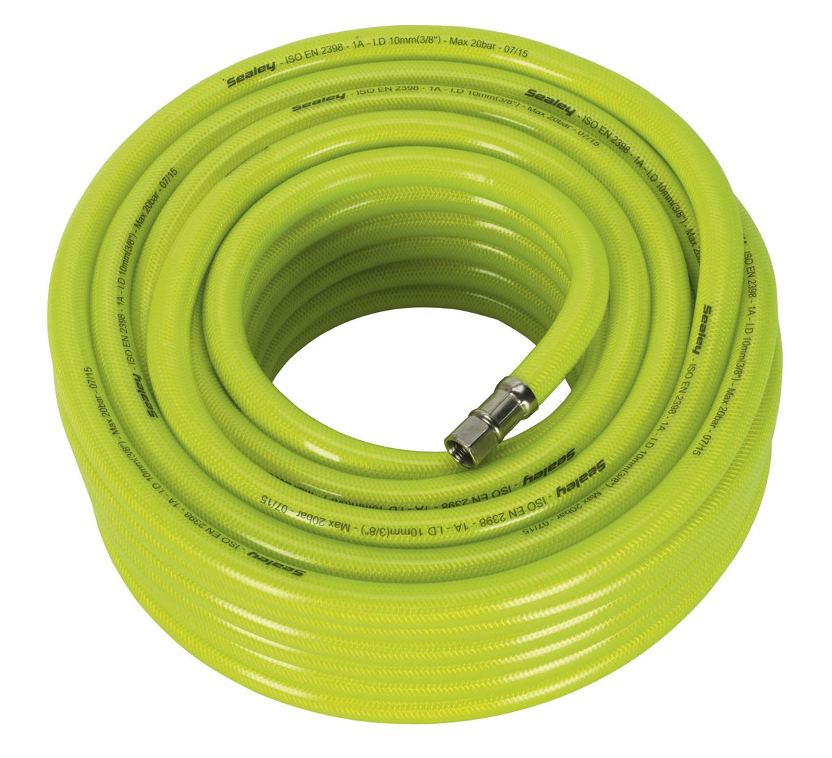 Sealey Air Line Hose High Visibility 20m x 10mm with 1/4"BSP Unions AHFC2038