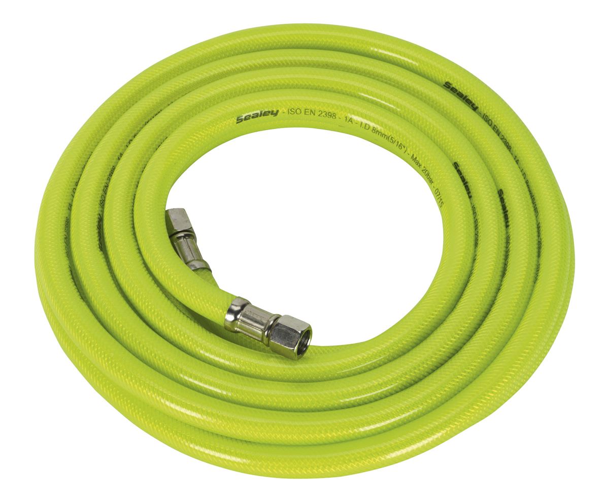 Sealey Air Line Hose High Visibility 5m x 8mm With 1/4"BSP Unions AHFC5