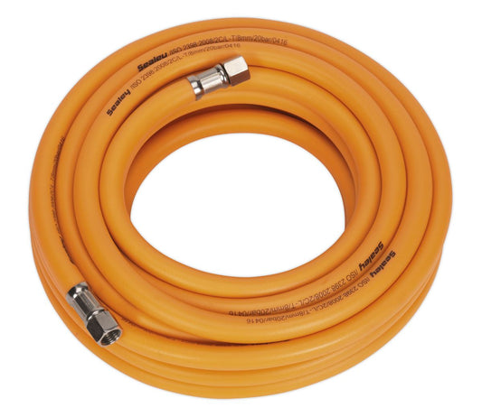 Sealey Air Hose 10m x �8mm Hybrid High-Visibility with 1/4"BSP Unions AHHC10