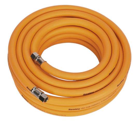 Sealey Air Hose 10m x �10mm Hybrid High-Visibility with 1/4"BSP Unions AHHC1038