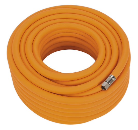 Sealey Air Line Hose 20m x 10mm Hybrid High Visibility 1/4"BSP Unions AHHC2038