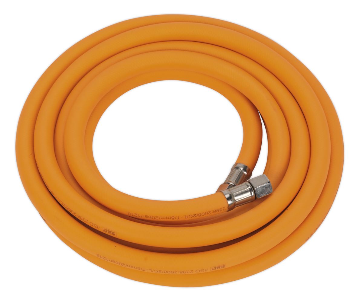 Sealey Air Line Hose 5m x 8mm Hybrid High Visibility With 1/4"BSP Unions AHHC5