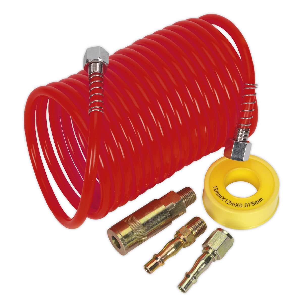 Sealey Air Line Hose Kit 5m x 5mm PE Coiled With Connectors AHK03