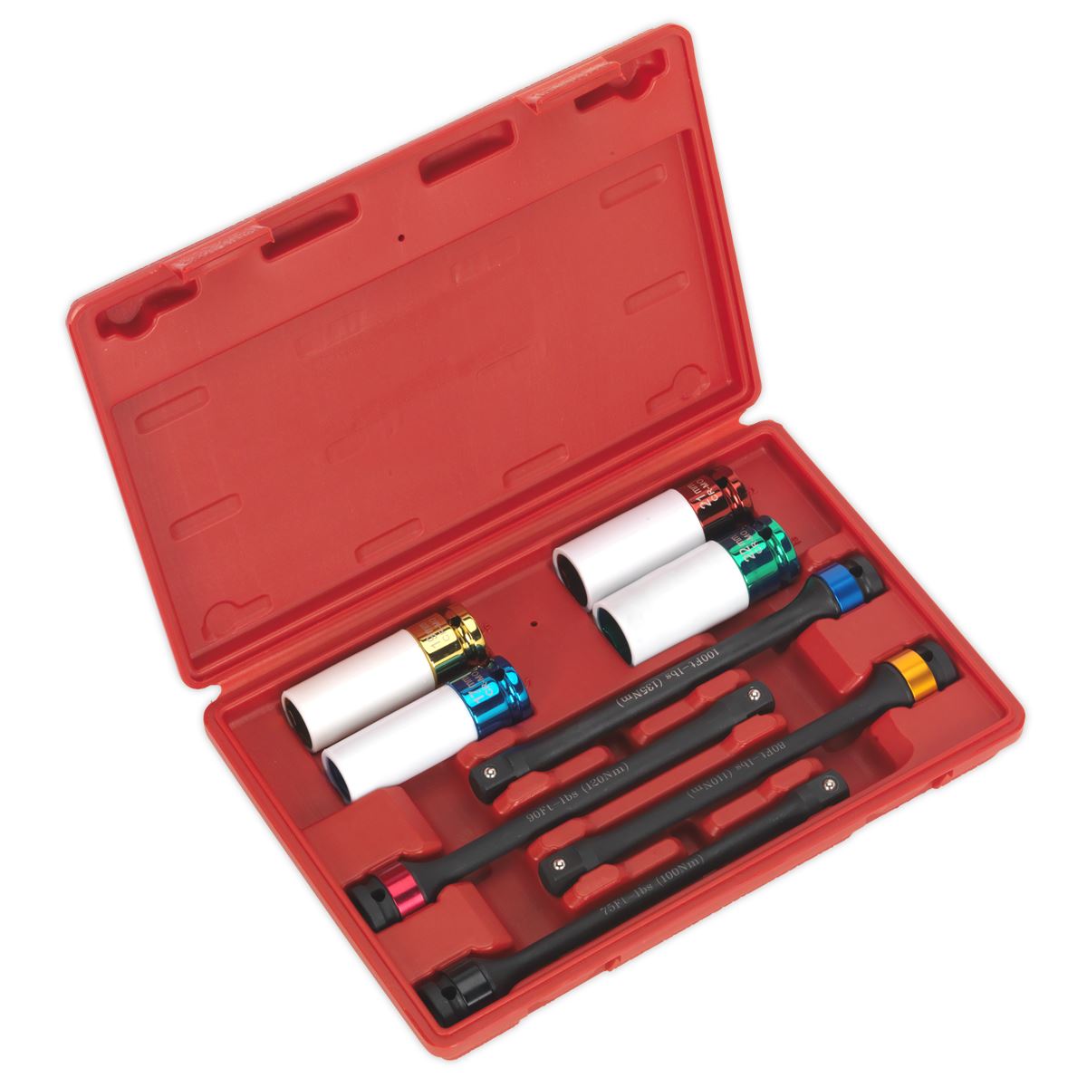 Sealey Torque Stick And Aluminium Wheel Impact Socket Set 8pc 1/2"D AK2243