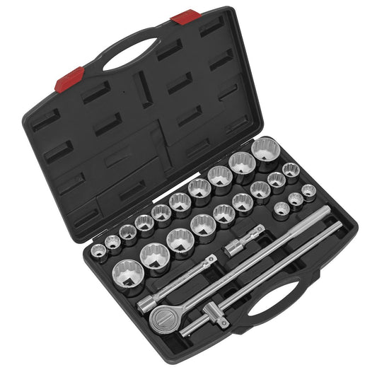 Sealey Metric Imperial Socket Set 26pc 3/4"Sq Drive 12-point WallDrive AK2582