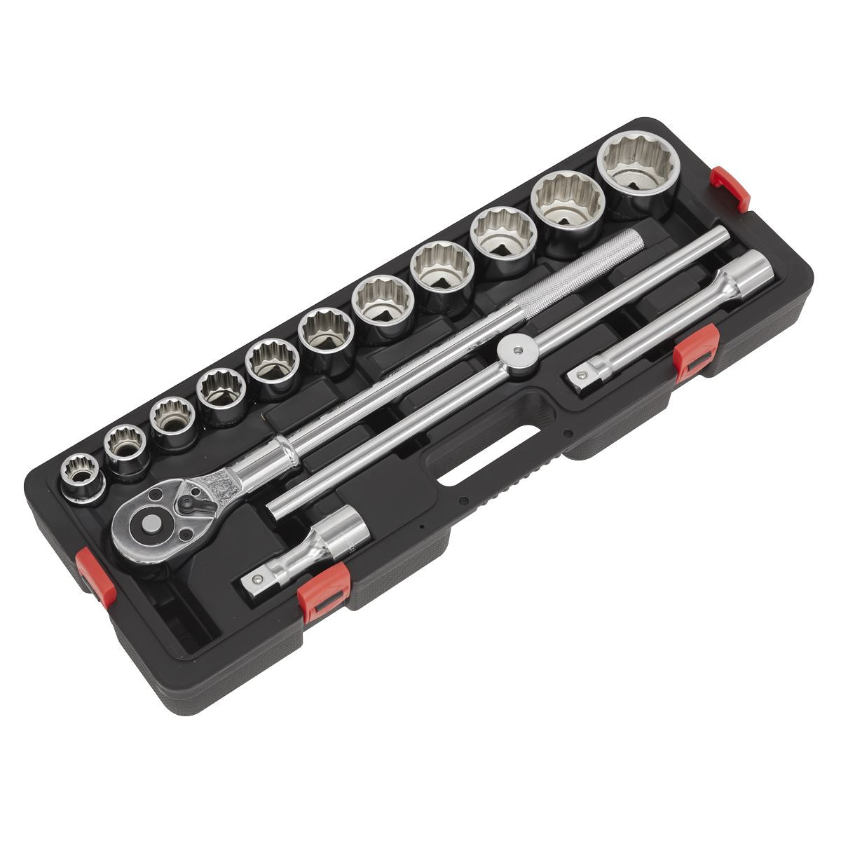 Sealey Metric Socket Set 3/4"D 12 point WallDrive 15pc Standard Length AK2583