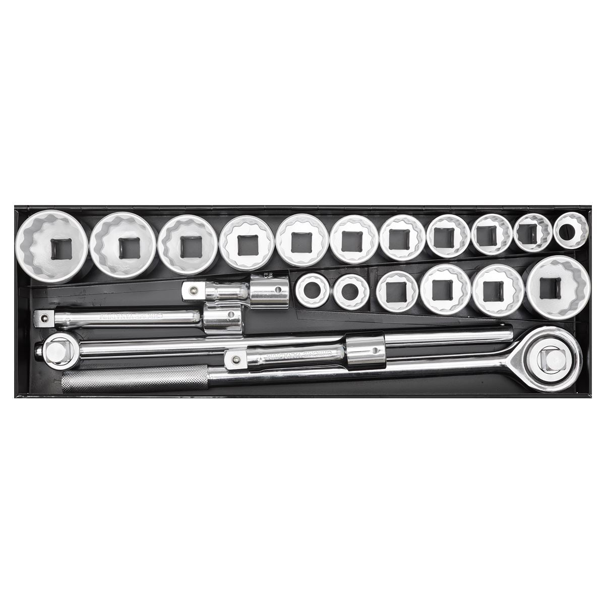 Sealey Metric Imperial Socket Set 22pc 3/4"Sq Drive 12pt WallDrive AK259/CRV