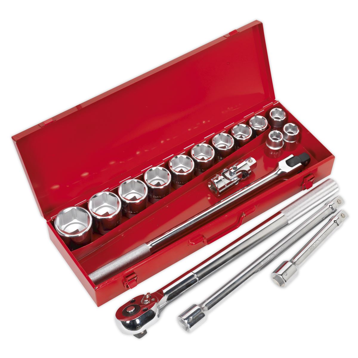 Sealey Metric Socket Set 17pc 3/4"Sq Drive WallDrive 6pt Standard Length AK2597