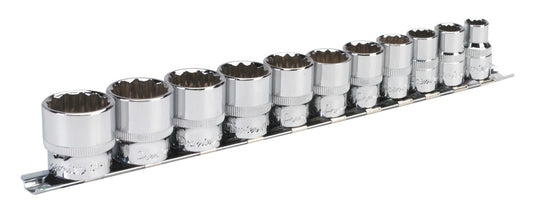 Sealey Imperial Socket Set 11pc 3/8"D 12pt WallDrive Standard Length AK2672