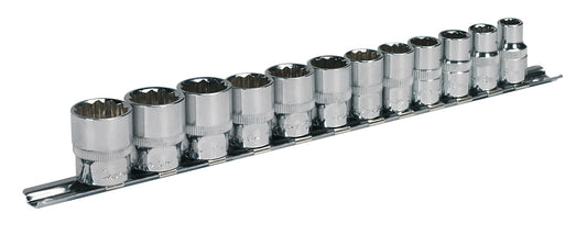 Sealey Metric Socket Set 12pc 3/8" Drive 12pt WallDrive Standard Length AK2682