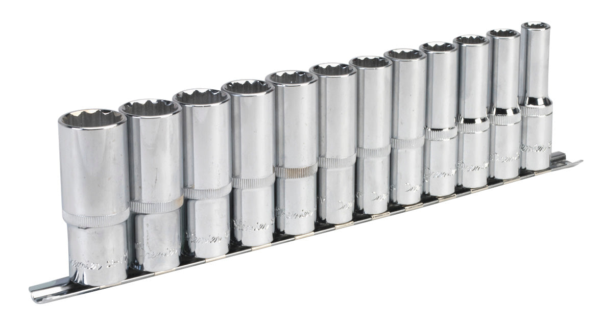 Sealey Metric Socket Set 12pc 1/2"Sq Drive 12pt Deep WallDrive AK2685