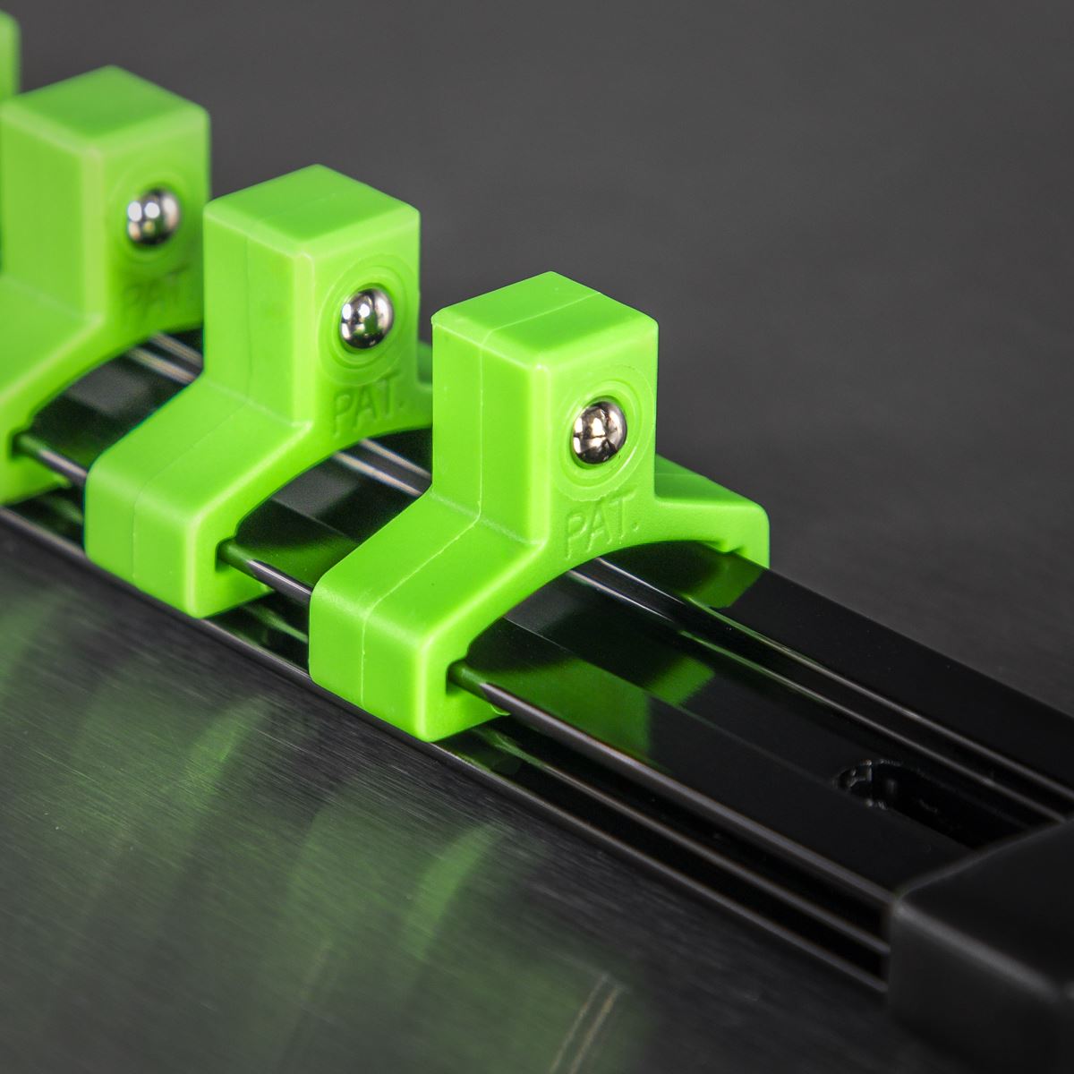 Sealey 3/8"Sq Drive Socket Retaining Rail with 16 Clips Hi-Vis Green AK27053HV