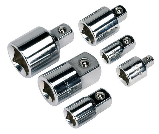 Sealey Socket Adaptor Set 6pc Reducer Step Up Converter Kit Chrome AK2736