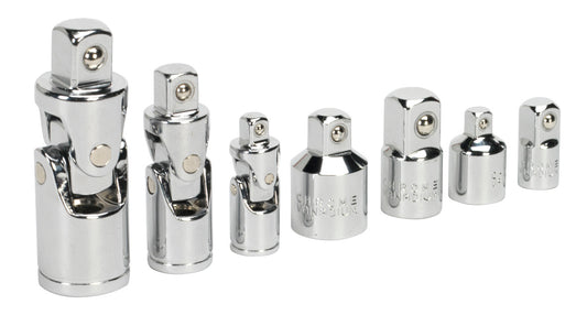 Sealey Universal Joint & Socket Adaptor Set 7pc 1/4" 3/8" & 1/2"Sq Drive AK2737