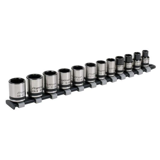 Sealey Metric Socket Set 12pc 3/8"Sq Drive Lock On 6pt Black Series AK2741B