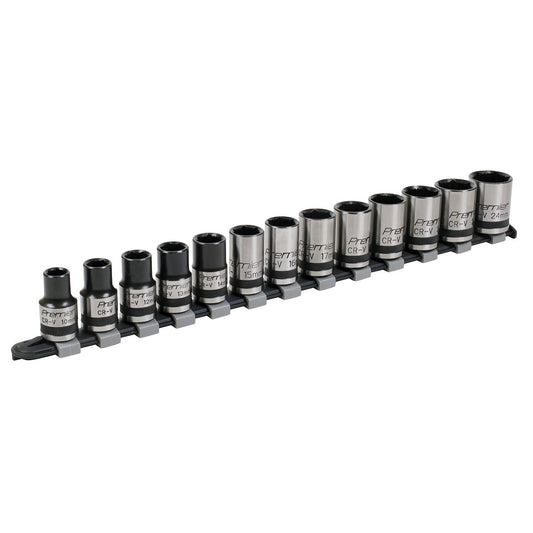 Sealey Metric Socket Set 13pc 1/2"Sq Drive Lock On 6pt Black Series AK2742B